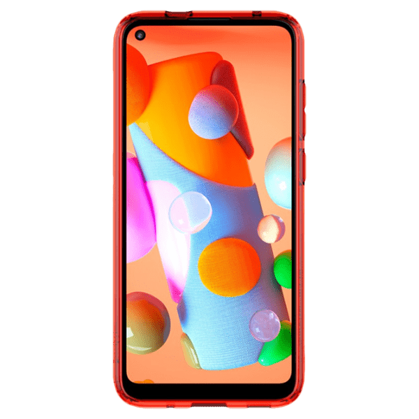 Husă pentru smartphone Samsung Galaxy A11 (Araree) Transparent Red Samsung, TPU, Back photo 2