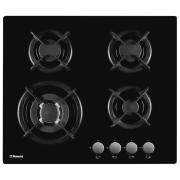 Plită încorporabilă pe gaz Hansa BHKS63175 Black Sticlă călită, Gratare: Fontă