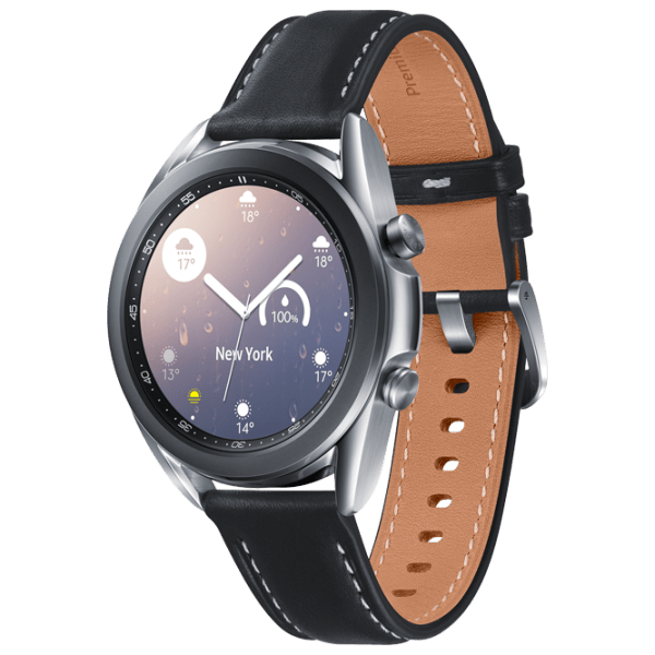 Умные часы Samsung Galaxy Watch 3 Серебристый 1.2" | 41 мм | Нержавеющая сталь/ Кожа
| R850 photo 1