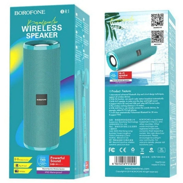 Boxă portabilă Borofone BR1 Blue 1 x 5 W photo 5