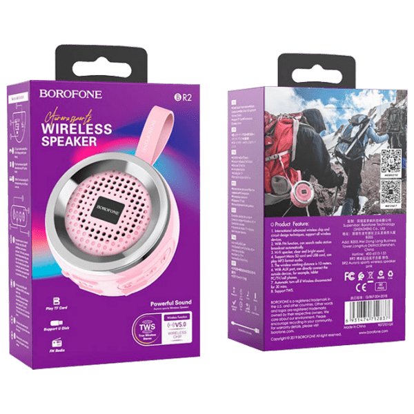 Boxa portabila Borofone Wireless BR2, Pink  photo 4