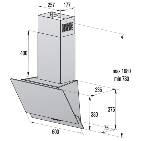 Вытяжка Gorenje WHI629EB Черный 60 см, Рециркуляция, 429 м³/ч photo 6
