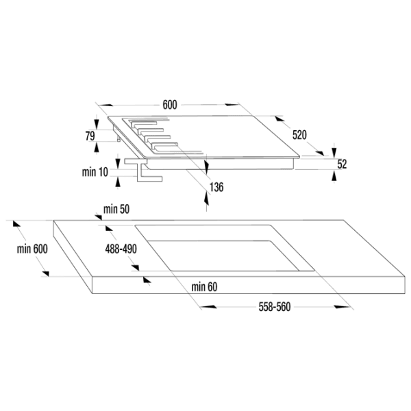 Plită pe gaz Gorenje GW641CLB, Black  photo 3