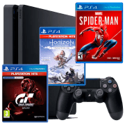 Consolă pentru jocuri Sony Playstation 4 Slim Black + Marvel's Spider-Man + Horizon Zero Dawn + GT Sport HDD , RAM 8 GB