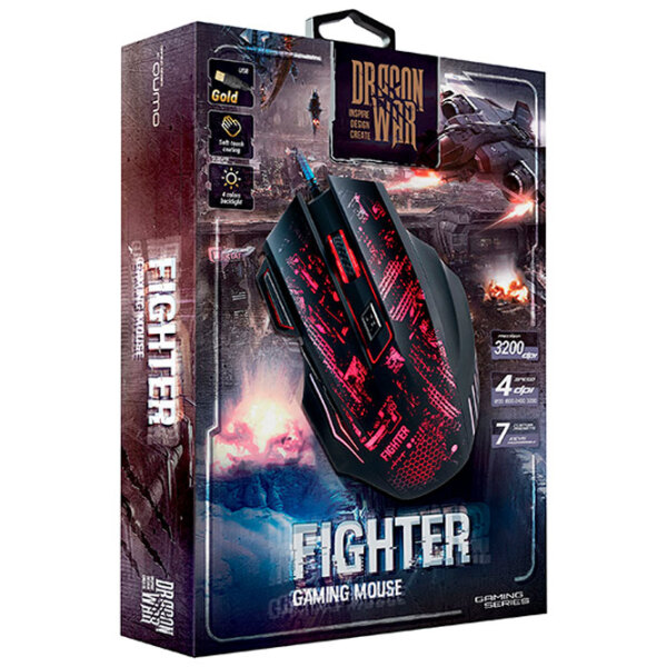 Mouse Qumo Fighter Black Cu fir / 3200 dpi photo 3