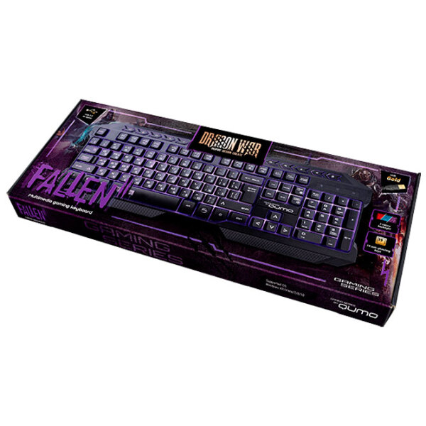 Tastatură Qumo Fallen II Black Gaming, Cu fir photo 3