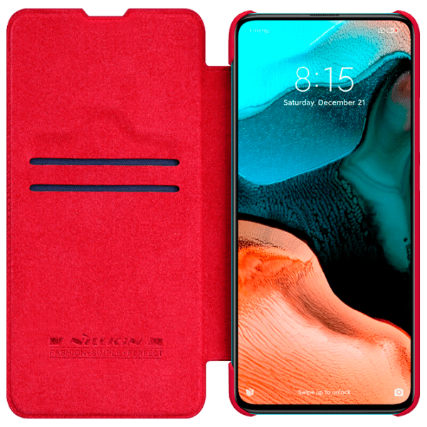 Чехол для смартфона Poco F2 Pro (QIN) Красный Nillkin, Кожа, Flip Cover photo 3