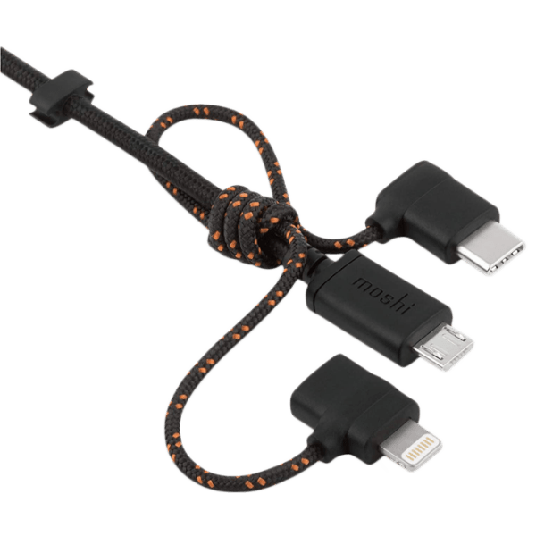 Кабель для телефона Moshi 3-in-1 USB Type-A/ microUSB, USB Type-C, Lightning Черный  photo 1