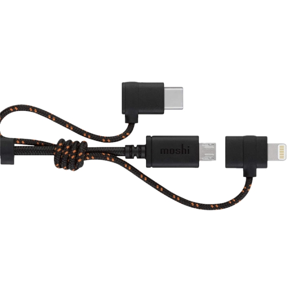 Кабель для телефона Moshi 3-in-1 USB Type-A/ microUSB, USB Type-C, Lightning Черный  photo 2