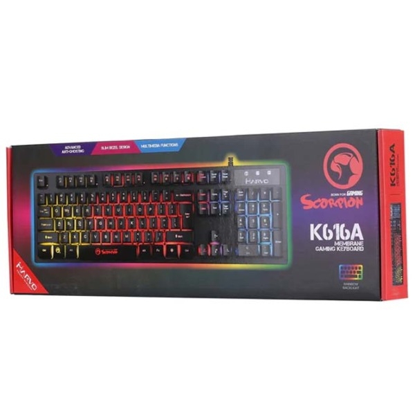 Tastatură Marvo K616A Black Gaming, Cu fir photo 5