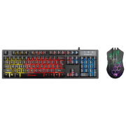 Set Marvo KM409 Black Gaming, Cu fir