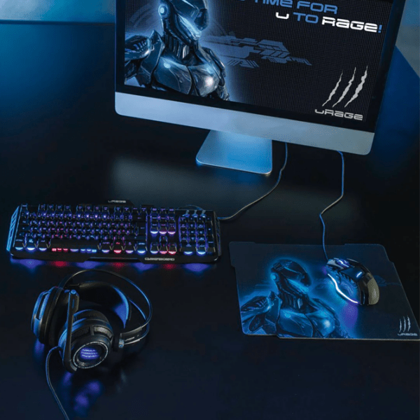 Covoraș pentru mouse Hama uRage Cyberpad Blue Black 343 x 3 x 260 mm photo 3