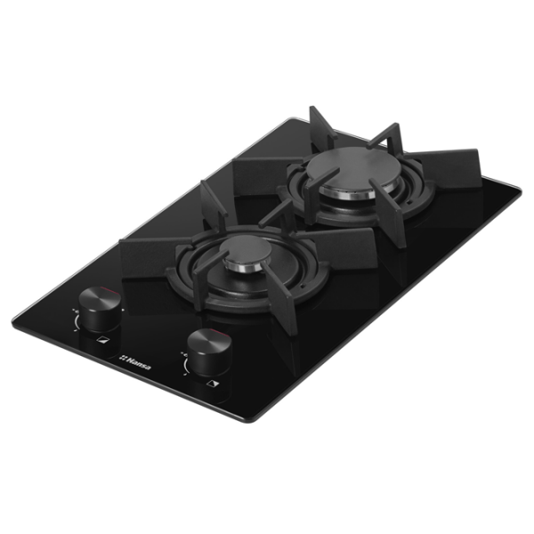 Plită încorporabilă pe gaz Hansa BHKS310300 Black Sticlă călită, Gratare: Fontă photo 3