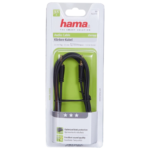Аудио кабель Hama 122318 3.5 mm/ 3.5 mm Черный  photo 3