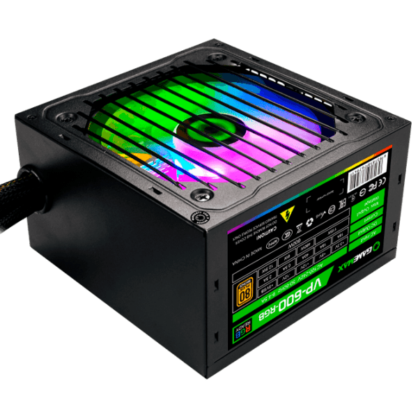 Sursă de alimentare ATX 12V 2.3 Gamemax VP-600-RGB 600 W Black  photo 1