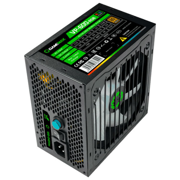 Sursă de alimentare ATX 12V 2.3 Gamemax VP-600-RGB 600 W Black  photo 3