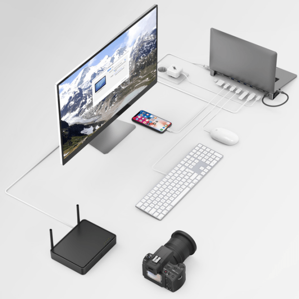 Adaptor Hama Dock Station USB-C (200103), Gray  photo 4