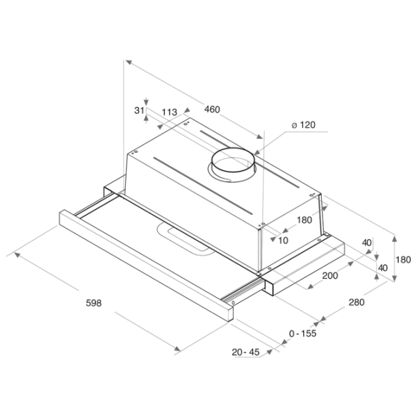 Hotă Whirlpool AKR 749/1 WH White 60 cm, Recirculare, 304 m³/h photo 4