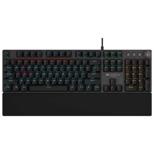 Tastatură Canyon Nightfall CND-SKB7 Black Gaming, Cu fir photo 1