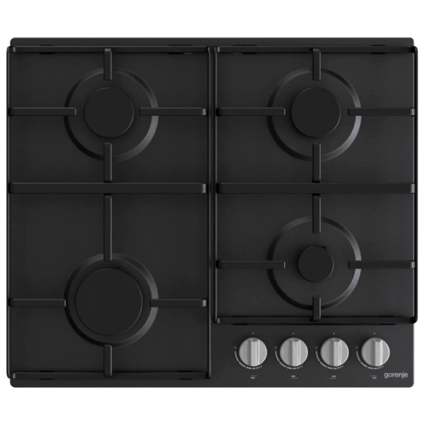 Plită încorporabilă pe gaz Gorenje G 640 EXB Black Oțel emailat, Gratare: Emailate photo 1