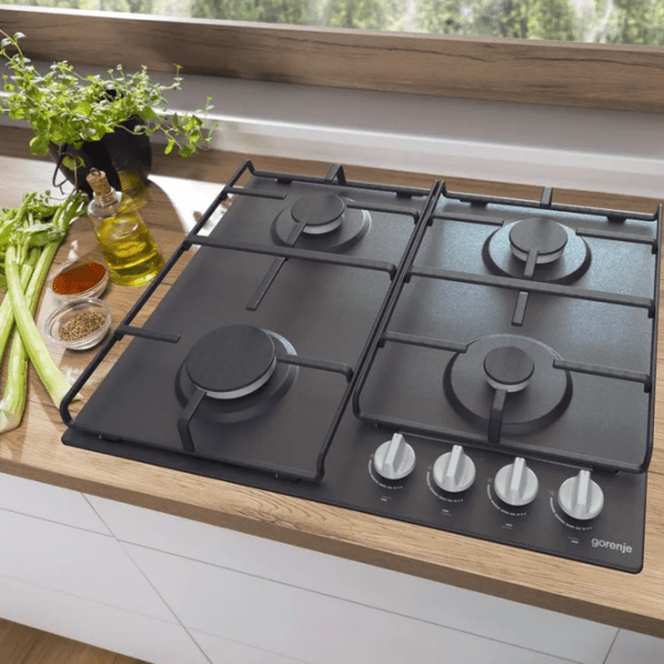 Plită încorporabilă pe gaz Gorenje G 640 EXB Black Oțel emailat, Gratare: Emailate photo 8