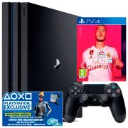 Consolă pentru jocuri Sony Playstation 4 PRO Black + Fortnite Neo Versa Bundle + FIFA 20 HDD , RAM 8 GB