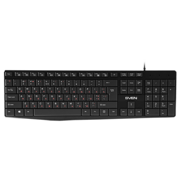 Tastatură Sven Comfort KB-S305 Black Home and Office, Cu fir photo 1
