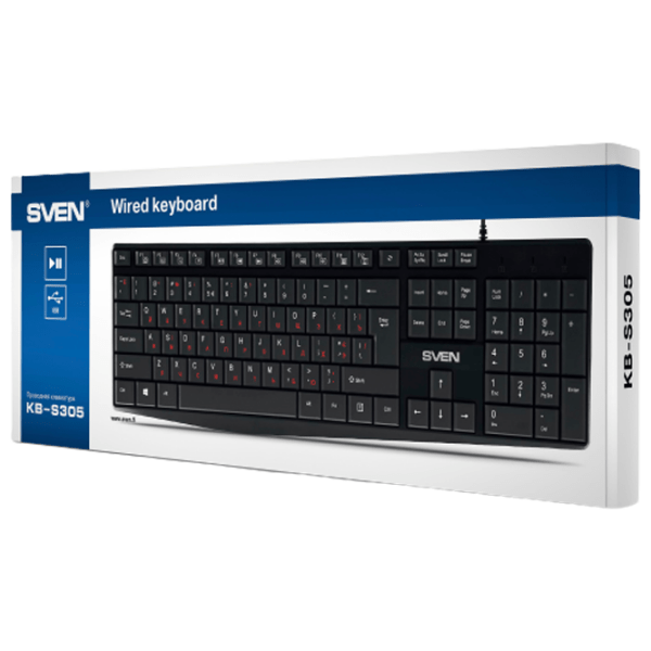 Tastatură Sven Comfort KB-S305 Black Home and Office, Cu fir photo 7