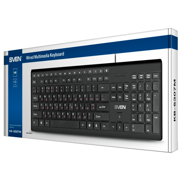 Клавиатура Sven Comfort KB-S307M Черный Для дома и офиса, Проводная photo 4