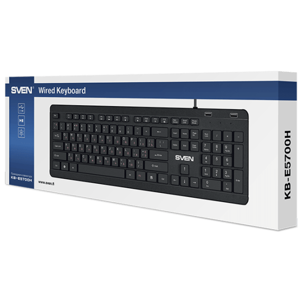 Клавиатура Sven KB-E5700H Черный Для дома и офиса, Проводная photo 5
