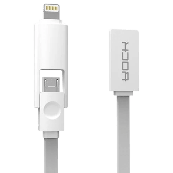 Кабель USB (8-pin/microUSB) Rock Charging, Серый  photo 1