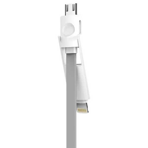 Кабель USB (8-pin/microUSB) Rock Charging, Серый  photo 2