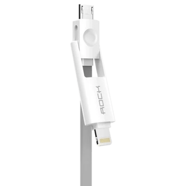 Кабель USB (8-pin/microUSB) Rock Charging, Серый  photo 3