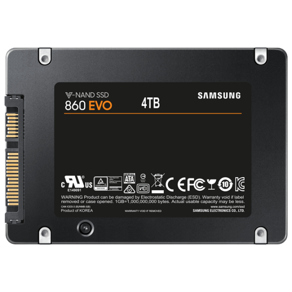 SSD Samsung 860 EVO 2.5'' 4 ТБ Скорость чтения: 550 MБ/ с,
Скорость записи: 520 MБ/ с photo 2