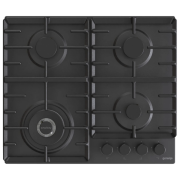 Plită încorporabilă pe gaz Gorenje GW 642 SYB Black Oțel emailat, Gratare: Fontă