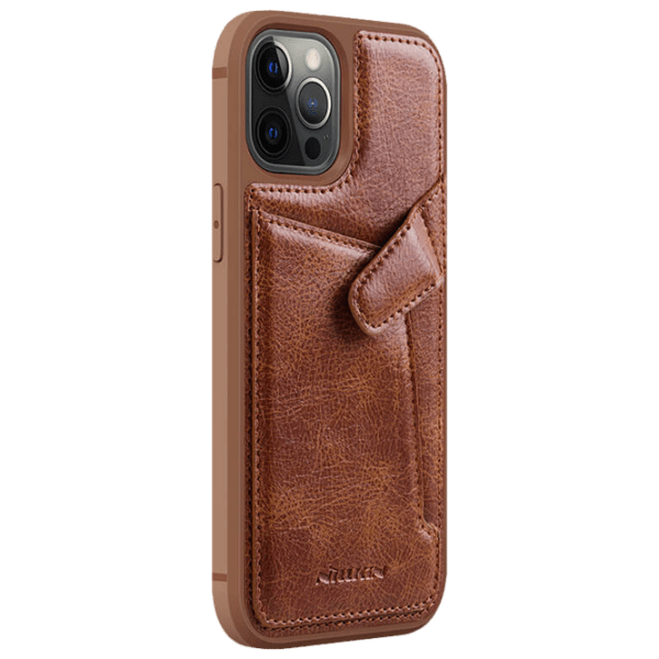 Чехол для смартфона Apple iPhone 12/ 12 Pro (Aoge) Коричневый Nillkin, Кожа, Back photo 2