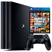Consolă pentru jocuri Sony Playstation 4 PRO Black + GTA V Premium Edition HDD , RAM 8 GB