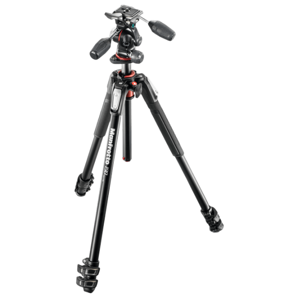 Trepied Manfrotto 190 ALU 3 SECTION KIT 3W HEAD Black Pe podea photo 1