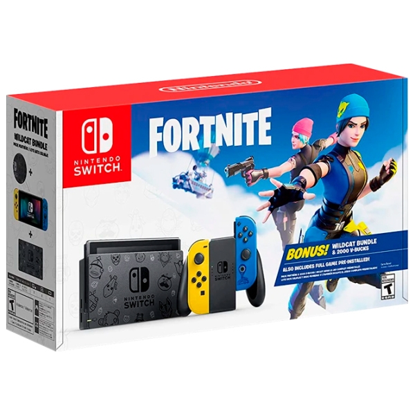 Consolă portabilă pentru jocuri Nintendo Switch V2 Black + Fortnite Wildcat Bundle HDD , RAM 4 GB photo 7