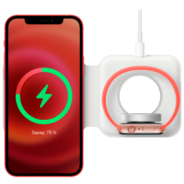 Încărcător wireless Apple Magsafe Duo Charger (14 W) White  / White photo 6