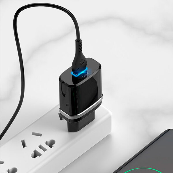 Încărcător de rețea EVO USB QC3.0 (Type-C) (18 W) Black  / Black photo 5