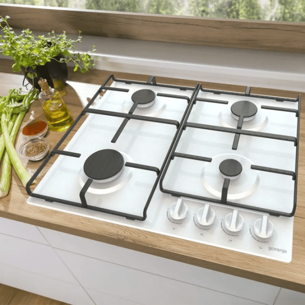 Plită încorporabilă pe gaz Gorenje G 640 EW White Oțel emailat, Gratare: Emailate photo 8