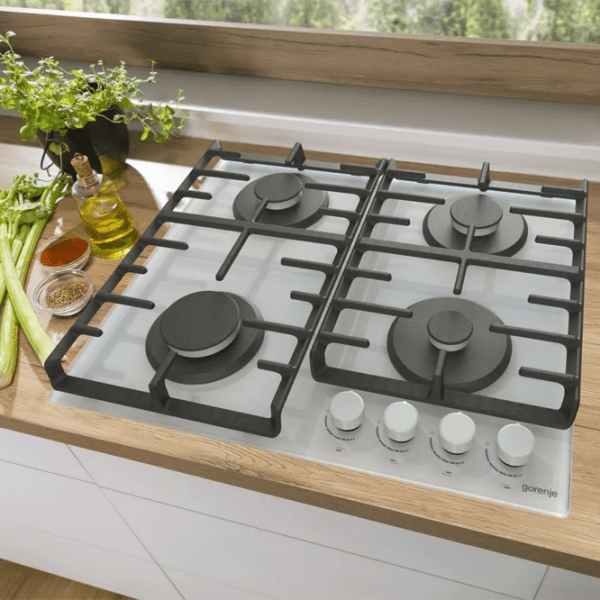 Газовая варочная панель Gorenje GT 642 AXW Белый Закаленное стекло, Решетка: Чугунная photo 8