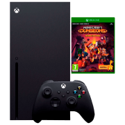 Consolă pentru jocuri Microsoft Xbox Series X Black + Minecraft Dungeons - Hero Edition SSD 1 TB, RAM 16 GB