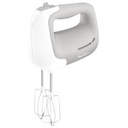 Mixer Tefal HT450B38 White 450 W, Numărul de viteze: 5, Regim turbo