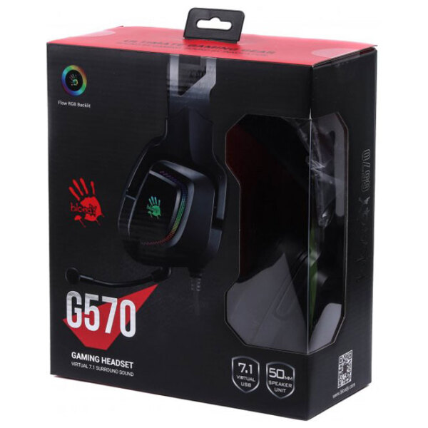 Căști A4Tech Bloody G570 Black Cu fir/ Gaming/ On the ear photo 5