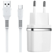 Încărcător de rețea EVO 2USB 2.4A (Type-C) (20 W) White 2.4 A / White
