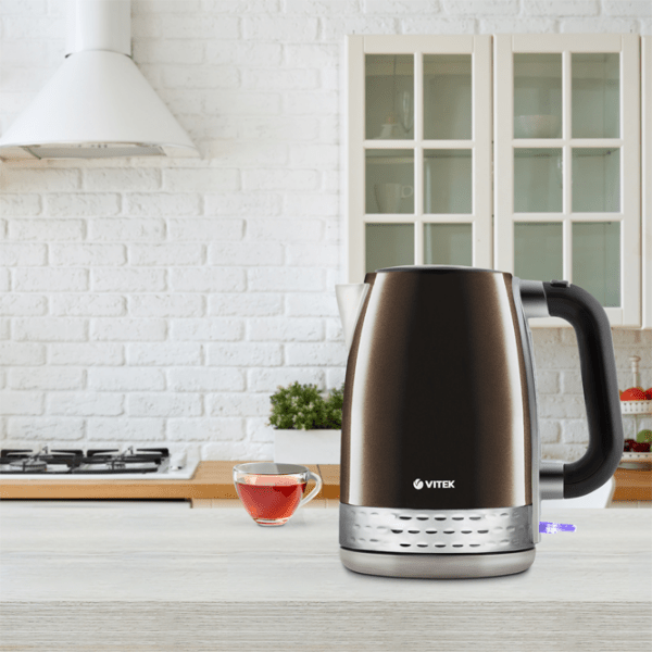 Ceainic electric Vitek VT-7066 Brown 2200 W, 1.7 l, Material interior: Inox photo 6