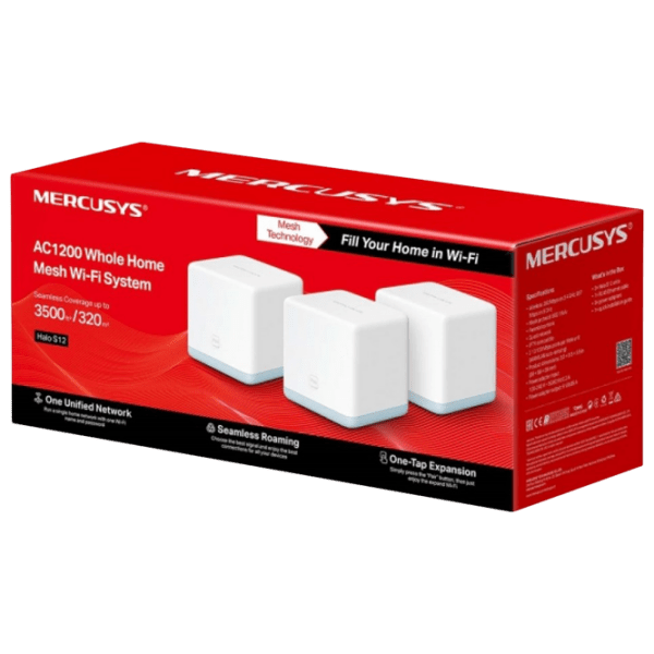 Mesh Wi-Fi Mercusys Halo S12 (3 buc.) White  photo 3