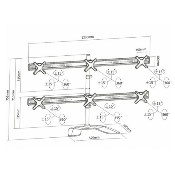 Suport pentru monitor Reflecta PLANO DeskStand 23-1010 S Silver VESA 100 x 100 mm photo 2